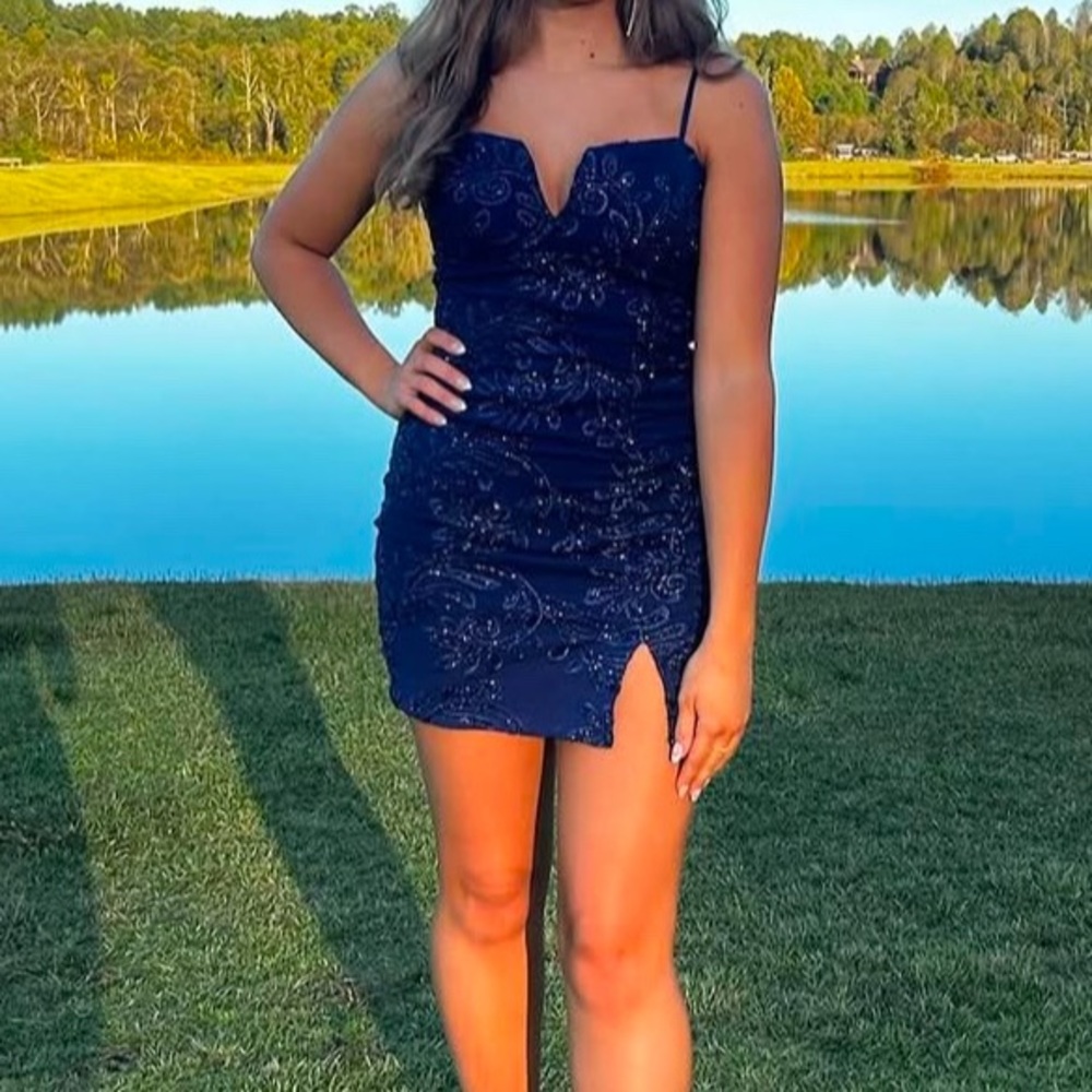 Honey and Rosie navy Bodycon Cocktail Dress